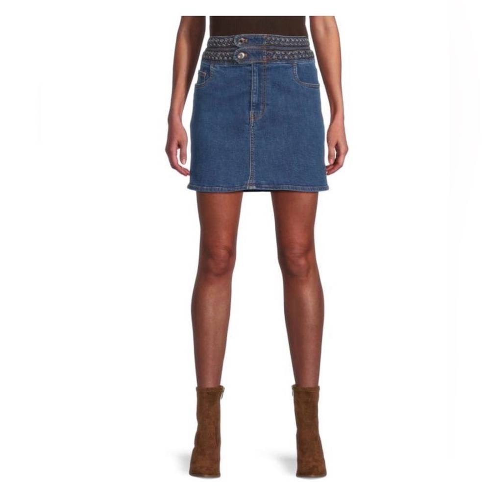 DEREK LAM 10 CROSBY
Stella Braided Waist Denim Miniskirt